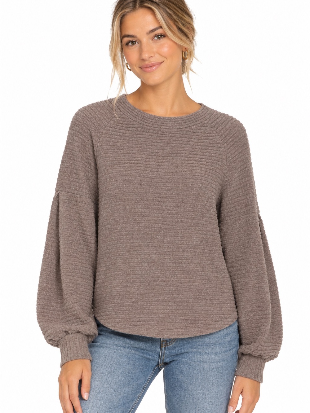Project Social T Cozy Balloon-Sleeve Sweater